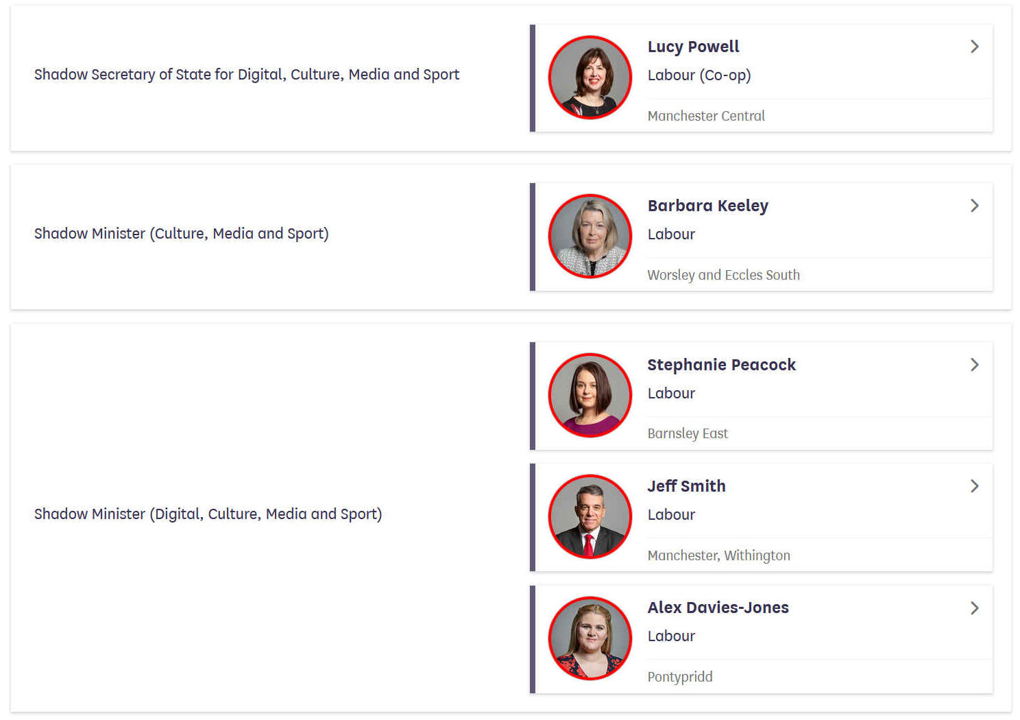 Lucy Powell MP, Barbara Keeley MP, shadow DCMS secretary of state and minister